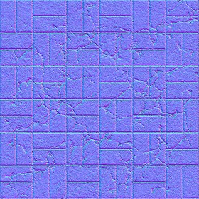 Textures   -   ARCHITECTURE   -   PAVING OUTDOOR   -   Concrete   -   Blocks damaged  - Concrete paving outdoor damaged texture seamless 05529 - Normal