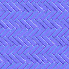 Textures   -   ARCHITECTURE   -   PAVING OUTDOOR   -   Concrete   -   Herringbone  - Concrete paving herringbone outdoor texture seamless 05841 - Normal