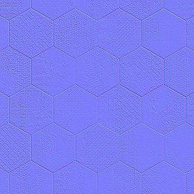 Textures   -   ARCHITECTURE   -   TILES INTERIOR   -   Hexagonal mixed  - Hexagonal tiles metal effect pbr texture seamless 22337 - Normal