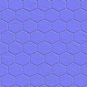 Textures   -   ARCHITECTURE   -   PAVING OUTDOOR   -   Hexagonal  - Dirty stone paving outdoor hexagonal texture seamless 06034 - Normal