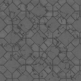 Textures   -   ARCHITECTURE   -   PAVING OUTDOOR   -   Concrete   -   Blocks damaged  - Concrete paving outdoor damaged texture seamless 05535 - Displacement