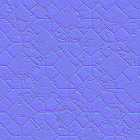 Textures   -   ARCHITECTURE   -   PAVING OUTDOOR   -   Concrete   -   Blocks damaged  - Concrete paving outdoor damaged texture seamless 05535 - Normal