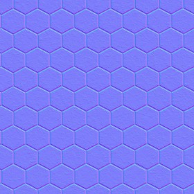 Textures   -   ARCHITECTURE   -   PAVING OUTDOOR   -   Hexagonal  - Granite paving outdoor hexagonal texture seamless 06039 - Normal