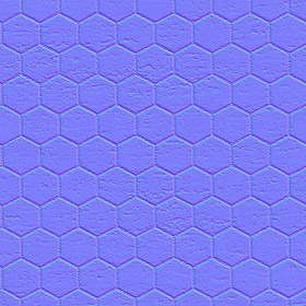 Textures   -   ARCHITECTURE   -   PAVING OUTDOOR   -   Hexagonal  - Travertine paving outdoor hexagonal texture seamless 06040 - Normal