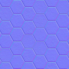Textures   -   ARCHITECTURE   -   PAVING OUTDOOR   -   Hexagonal  - Concrete paving hexagon PBR texture seamless 21842 - Normal