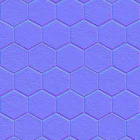 Textures   -   ARCHITECTURE   -   PAVING OUTDOOR   -   Hexagonal  - Concrete paving hexagon PBR texture seamless 21844 - Normal