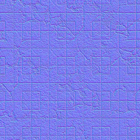 Textures   -   ARCHITECTURE   -   PAVING OUTDOOR   -   Concrete   -   Blocks damaged  - Concrete paving outdoor damaged texture seamless 05543 - Normal