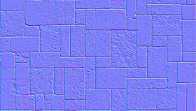 Textures   -   ARCHITECTURE   -   PAVING OUTDOOR   -   Pavers stone   -   Blocks mixed  - Pavers stone mixed size texture seamless 06151 - Normal