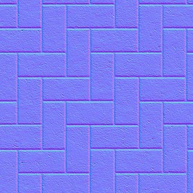 Textures   -   ARCHITECTURE   -   PAVING OUTDOOR   -   Concrete   -   Herringbone  - Concrete paving herringbone outdoor texture seamless 05799 - Normal
