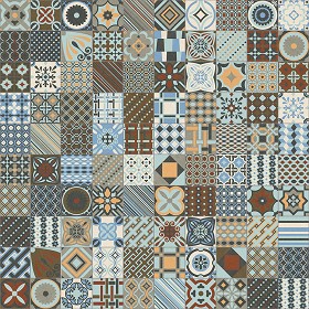 Textures   -   ARCHITECTURE   -   TILES INTERIOR   -   Ornate tiles   -  Patchwork - Gres patchwork tiles PBR texture seamless 21928