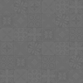 Textures   -   ARCHITECTURE   -   TILES INTERIOR   -   Ornate tiles   -   Patchwork  - Gres patchwork tiles PBR texture seamless 21936 - Displacement