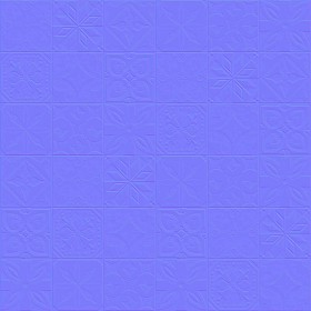 Textures   -   ARCHITECTURE   -   TILES INTERIOR   -   Ornate tiles   -   Patchwork  - Gres patchwork tiles PBR texture seamless 21936 - Normal