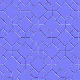 Textures   -   ARCHITECTURE   -   PAVING OUTDOOR   -   Concrete   -   Blocks mixed  - Paving concrete mixed size texture seamless 05570 - Normal