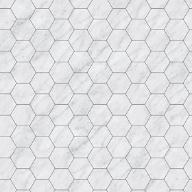 Textures   -   ARCHITECTURE   -   TILES INTERIOR   -   Marble tiles   -  White - Carrara marble hexagonal tile texture seamless 21410