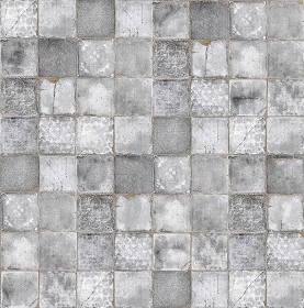 Textures   -   ARCHITECTURE   -   TILES INTERIOR   -   Cement - Encaustic   -  Cement - Damaged cement concrete tile texture seamless 20848