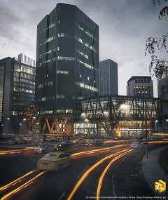 MODERN OFFICE BUILDING - Roberto Caal | Final 02 | 3D Max | Vray | Photoshop