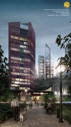 MODERN OFFICE BUILDING - Ana Laura Franco Pinto | 3DSMAX 2014 + VRAY 3.0 + PHOTOSHOP CS6