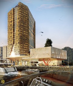 MODERN OFFICE BUILDING - Mario Cameras Crivelli | Sunset Sailing | 3DS Max 2013 + Vray 3.1 + Ae + Ps
