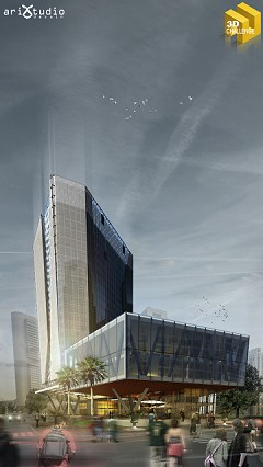 MODERN OFFICE BUILDING - aris zainur | Human View 01 | Sketchup13+V-Ray+PhotoshopCS