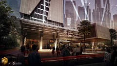 MODERN OFFICE BUILDING - aris zainur | Human View 02 - Night Scene | Sketchup13+V-Ray+PhotoshopCS