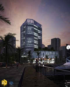 MODERN OFFICE BUILDING - Hoang Nguyen | Before the night | Sketchup 8 pro,3DS MAX 2014,V-ray 3.0 for 3DS MAX 2014,Photoshop CS3